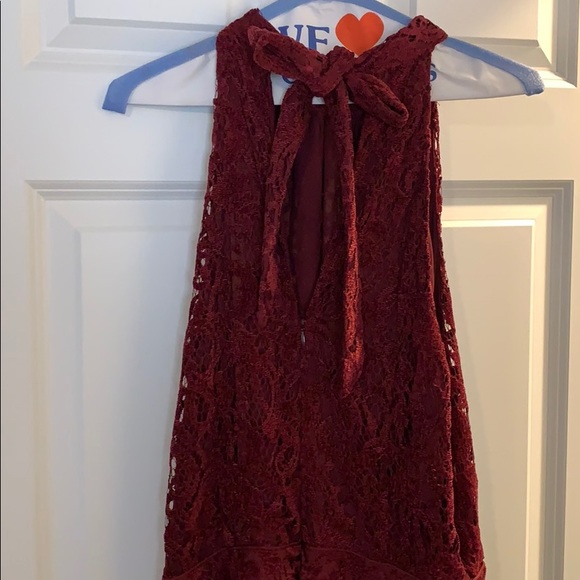 Burgundy lace jumpsuit from Anthropology - Picture 3 of 3